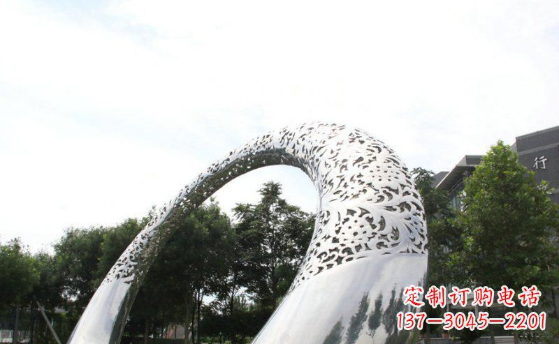 苏州优雅定制不锈钢圆形拱门雕塑
