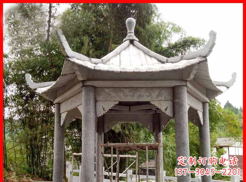 苏州复古公园石凉亭雕塑
