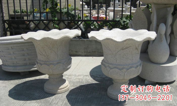 苏州大理石花盆雕塑
