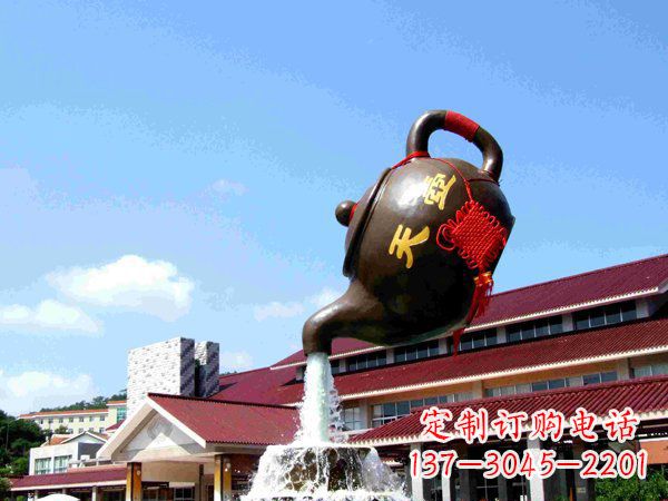 苏州传统铜质茶壶雕塑