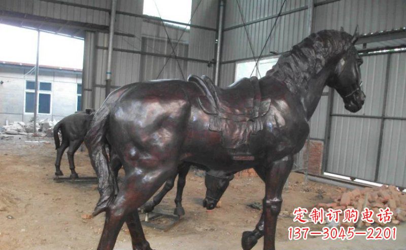 苏州公园铜马动物铜雕