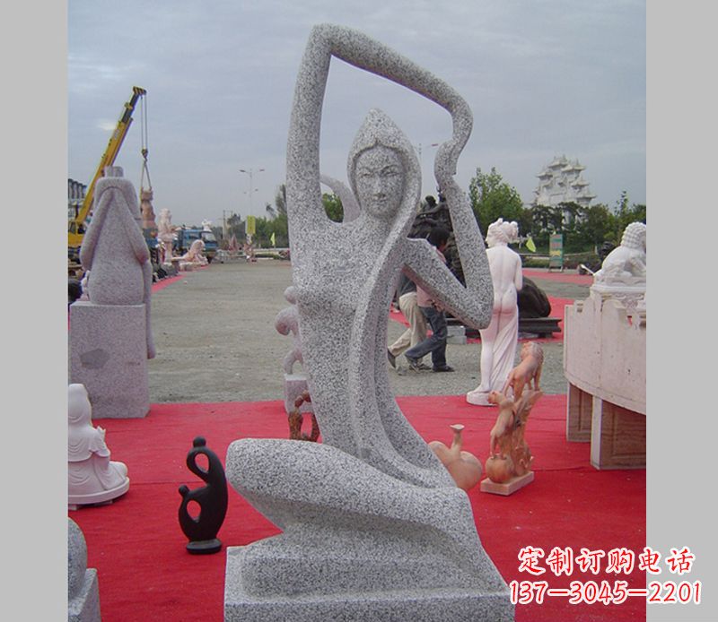 苏州中领雕塑定制精美瑜伽美女雕塑