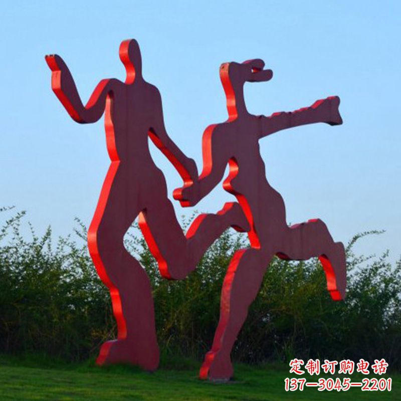 苏州情侣心剪影雕塑