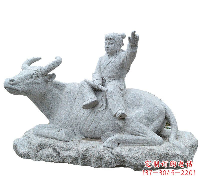 苏州牧童牛石雕塑，实现公园优雅美观
