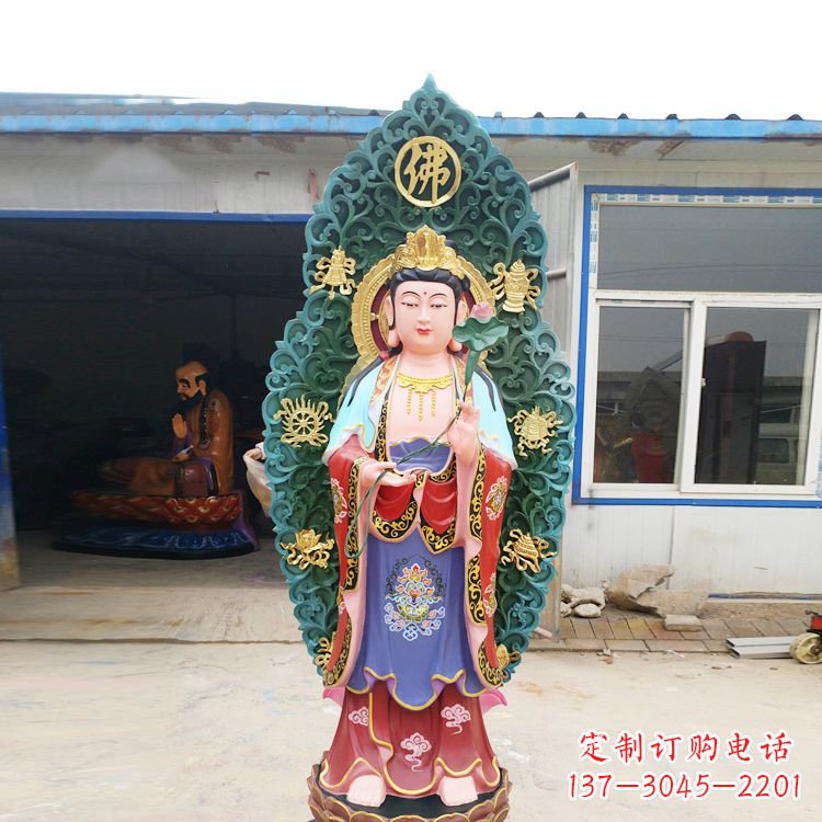 苏州艺术精致观音玻璃钢彩绘雕塑