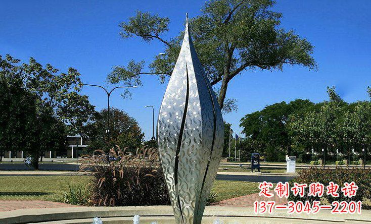 苏州锦绣花骨朵不锈钢喷泉雕塑