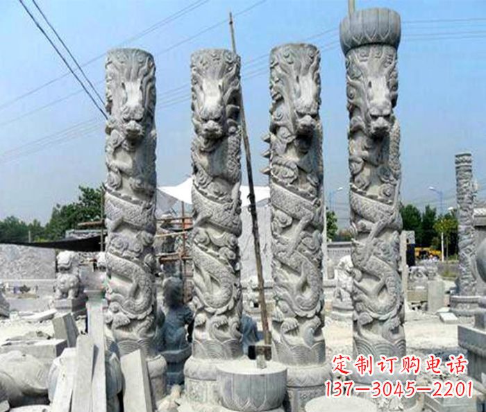 苏州广场景观大理石龙柱石雕 (4)