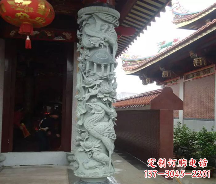 苏州大理石龙柱雕塑,为室内景观带来活力