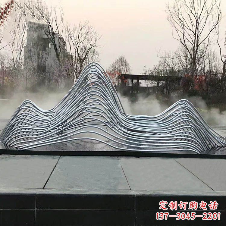 苏州广场水景不锈钢假山