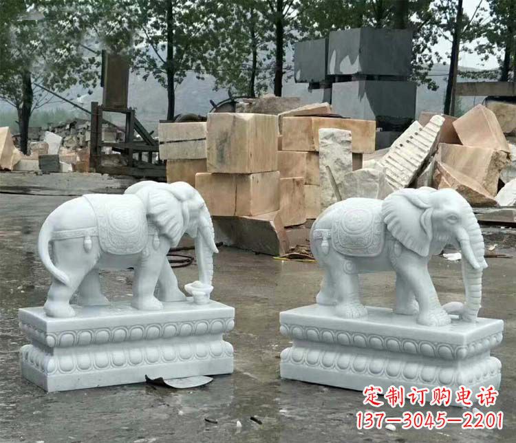 苏州守护吉祥家门的玉质大象雕塑