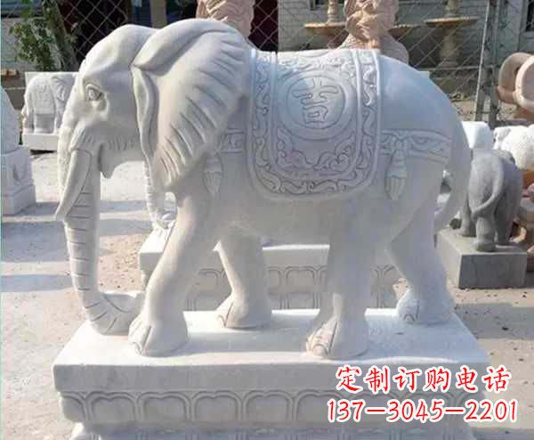 苏州汉白玉吉祥如意招财镇宅大象石雕_1