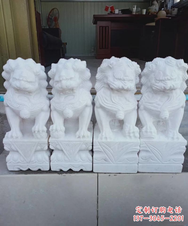 苏州汉白玉狮子雕塑1
