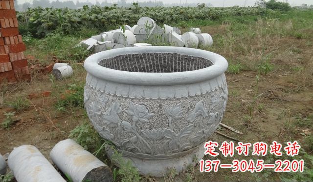 苏州荷花花盆公园景观石雕，千般美妙一览无余