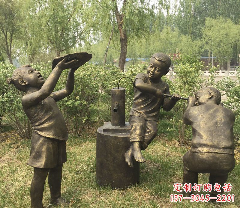 苏州艺术熊孩子,活泼可爱的儿童雕塑