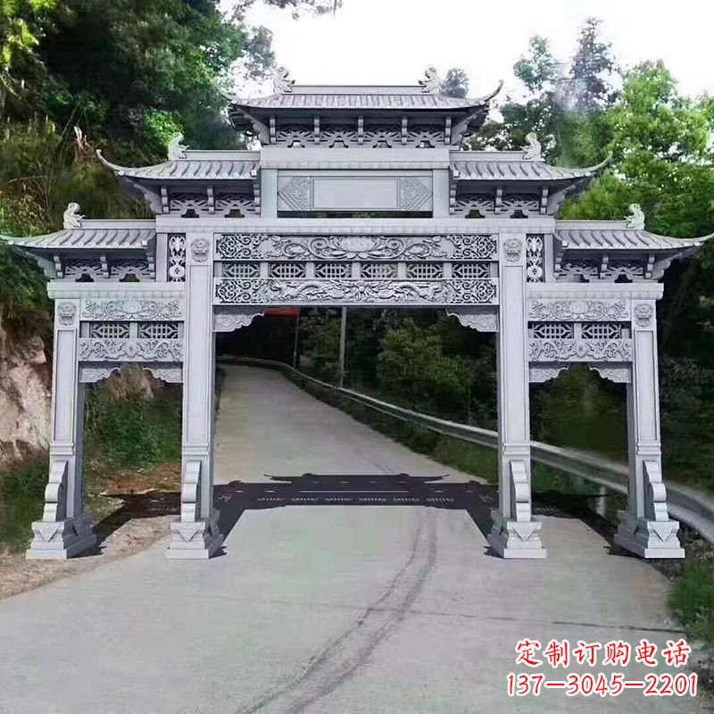 苏州景区道路入口石牌坊