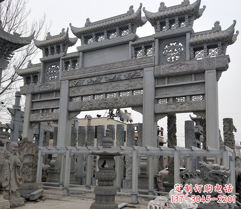苏州京中领雕塑:牌坊石雕定制