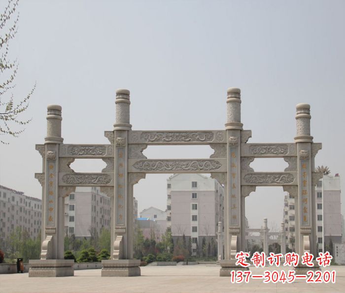 苏州上中领雕塑:牌坊石雕定制