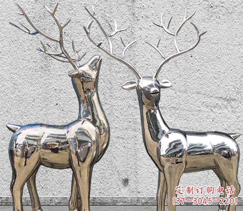 苏州镜面不锈钢小鹿雕塑