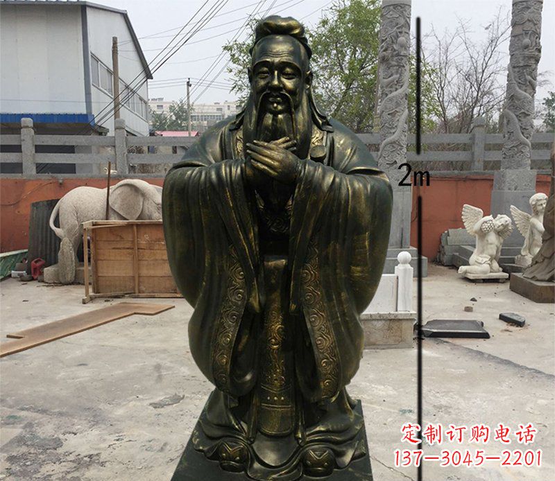 苏州孔子古代名人铜雕 (3)