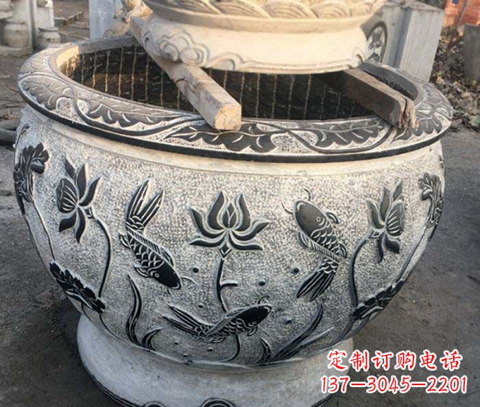 苏州中领雕塑-仿古圆水缸雕塑