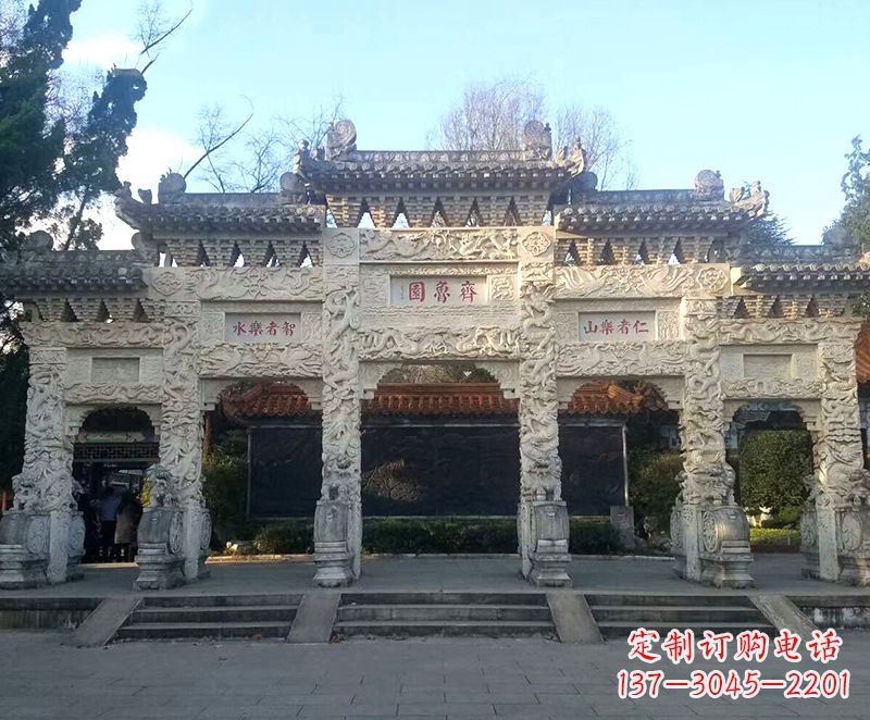 苏州传承石雕牌坊楼,领雕塑带来您极致定制