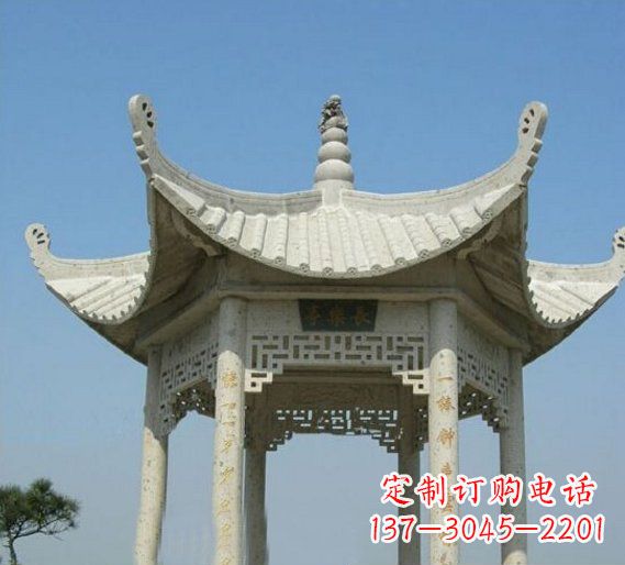 苏州六角凉亭园林景观石雕