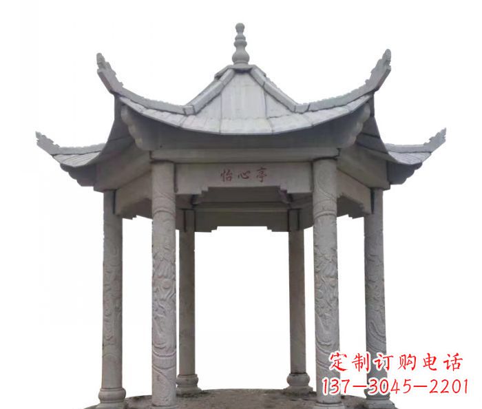 苏州六角石雕凉亭 (5)