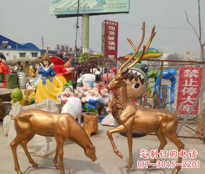 苏州优雅经典,中领雕塑鹿铜雕塑