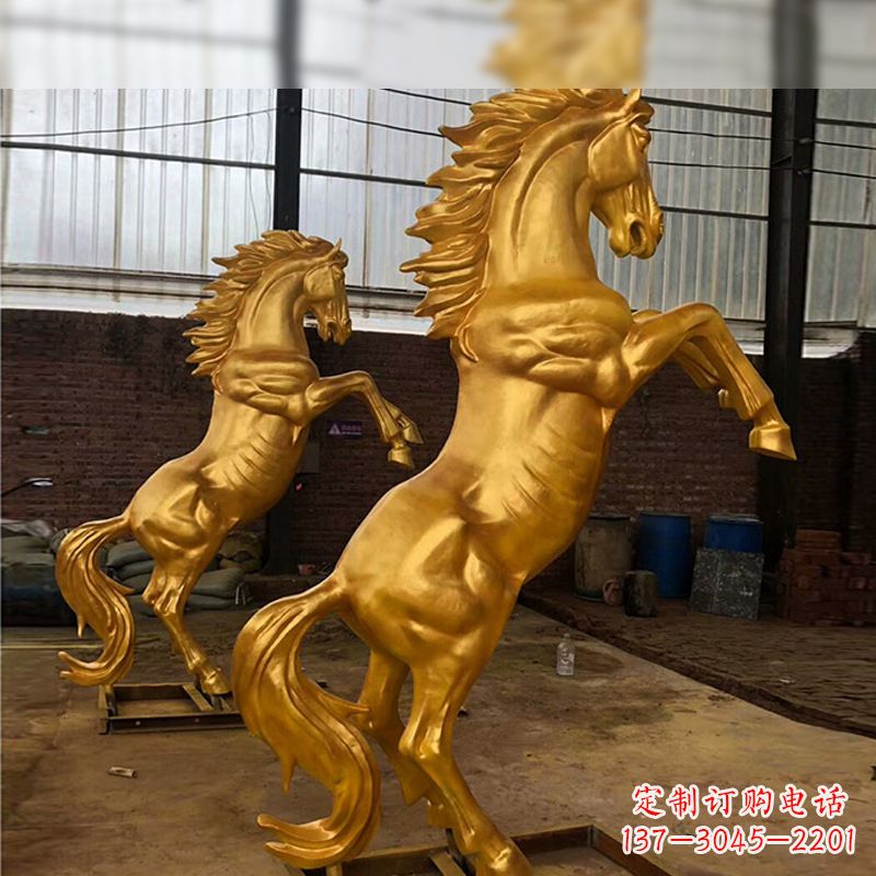 苏州精美马雕塑,精锐漆金马儿