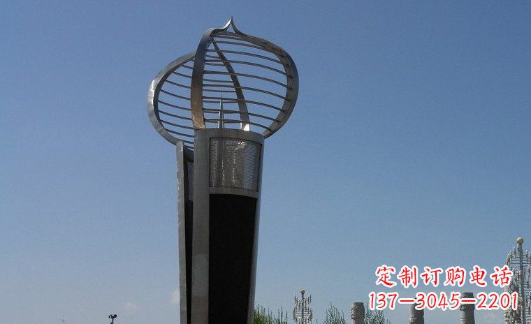 苏州中领雕塑:不锈钢火炬形雕塑
