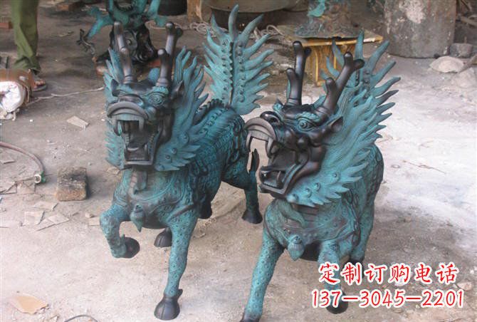 苏州追求完美的青铜麒麟雕塑