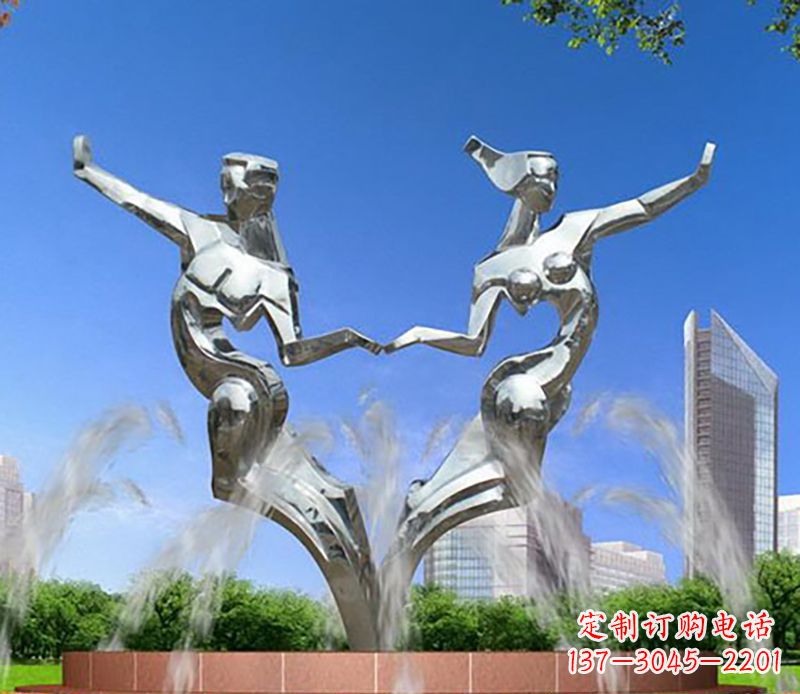 苏州爱情镌刻,不锈钢抽象情侣雕塑