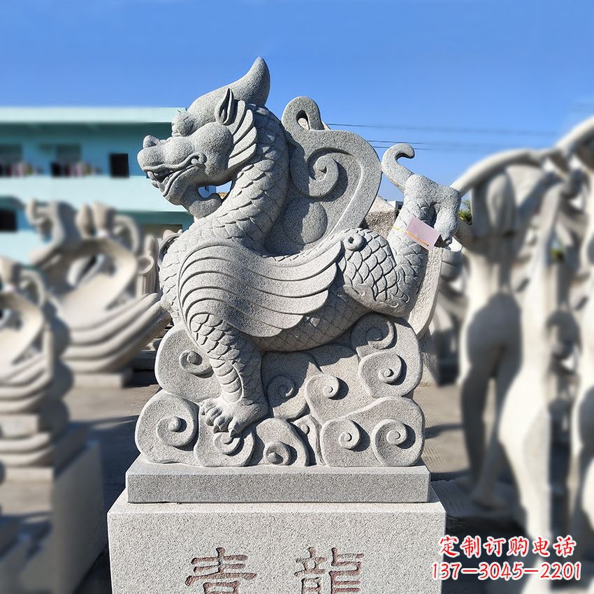 苏州造型独特的上古四灵之青龙砂岩石雕塑