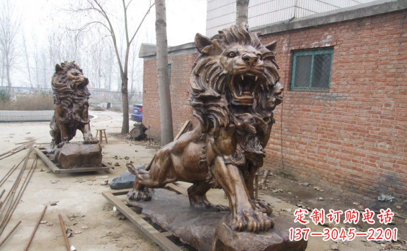 苏州狮子企业动物铜雕