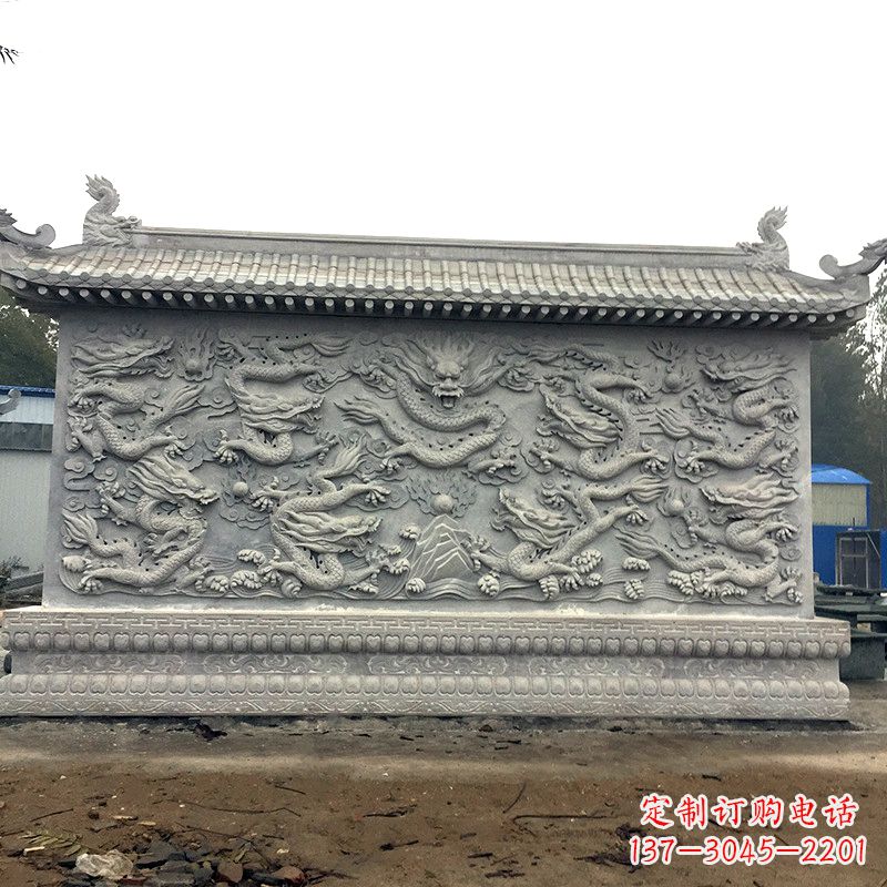 苏州中领雕塑:精美九龙壁雕塑,添彩寺庙庭院