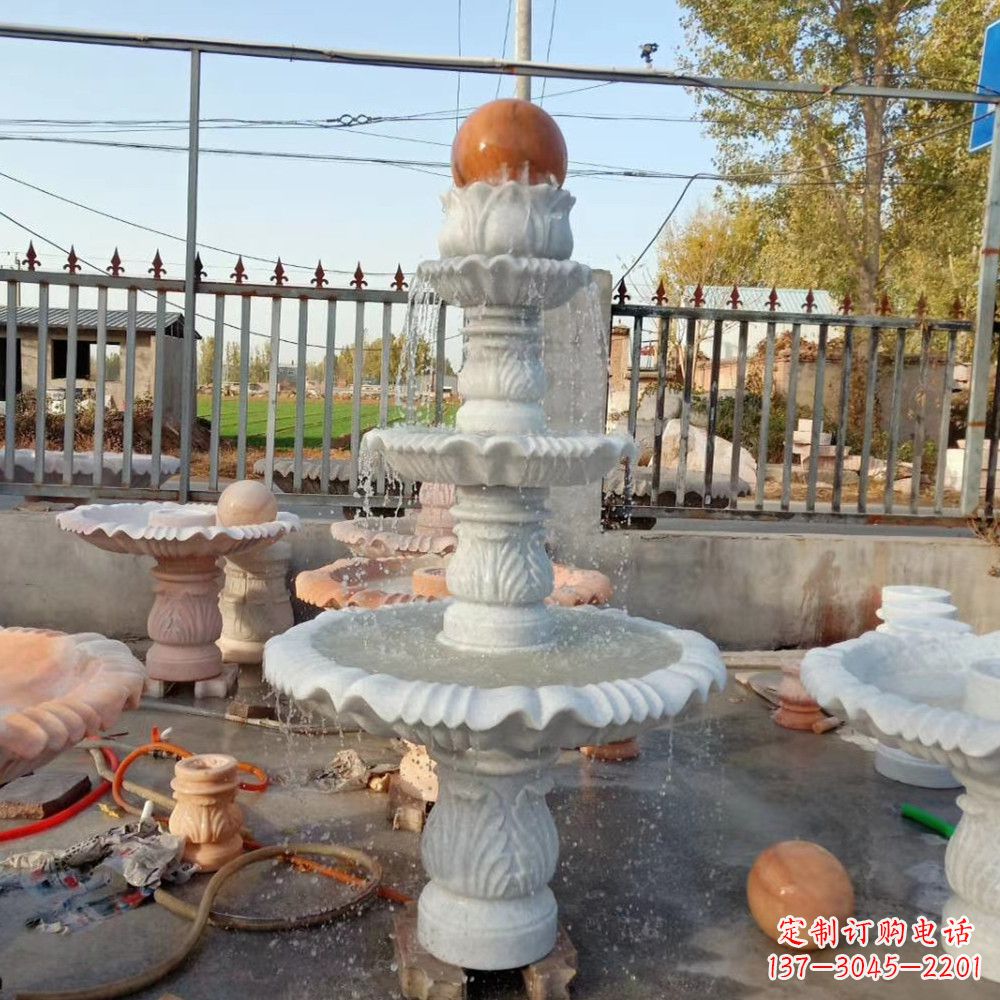 苏州石雕喷泉,营造出静谧氛围