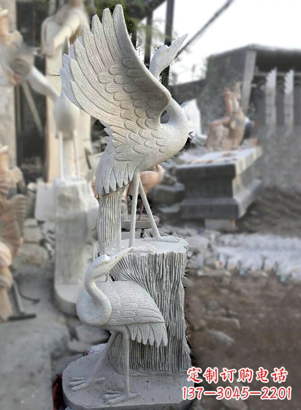 苏州石雕仙鹤景观摆件