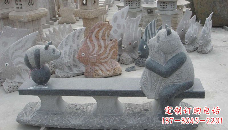 苏州石雕熊猫座椅