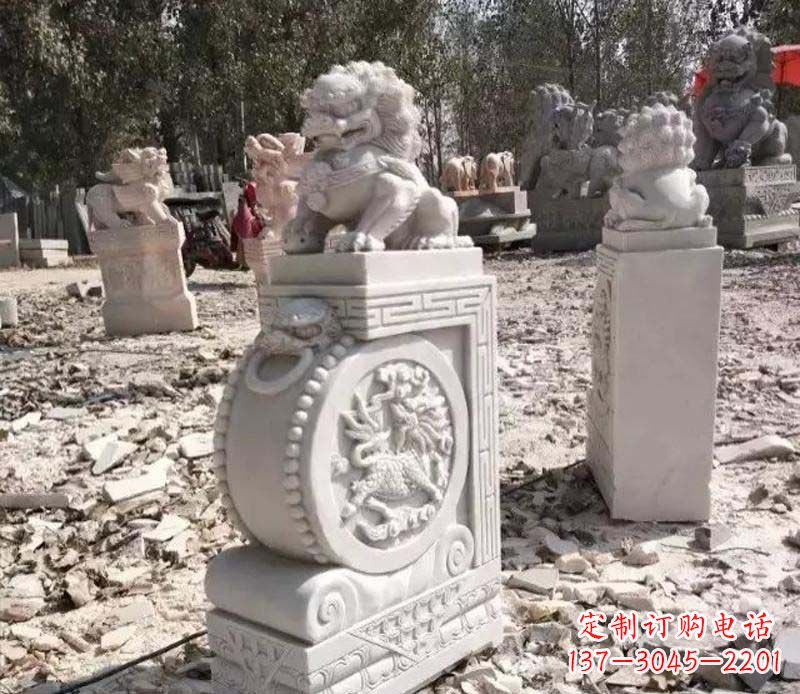 苏州石雕园林狮子抱鼓石 