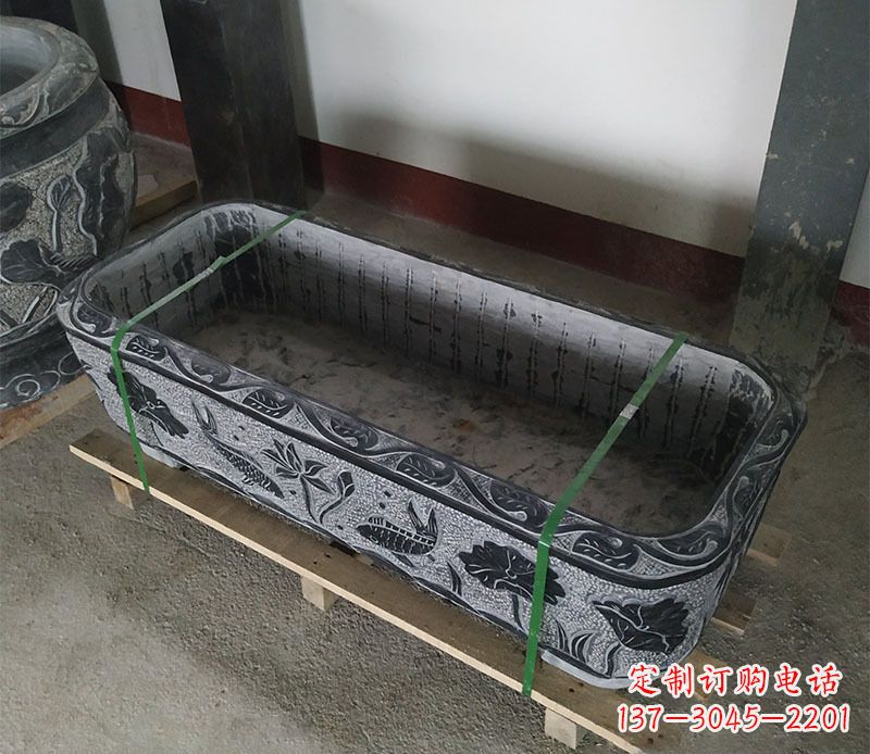 苏州石浮雕鱼缸仿古鱼缸石雕