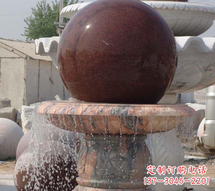 苏州石来运转小型风水球喷泉石雕