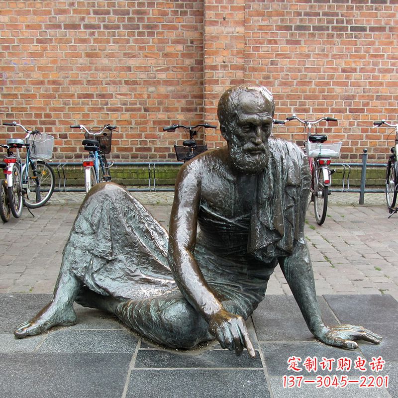 苏州世界名人古希腊著名物理学家阿基米德铜雕塑像广场人物雕塑