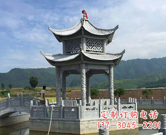 苏州双层仿古凉亭石雕_1