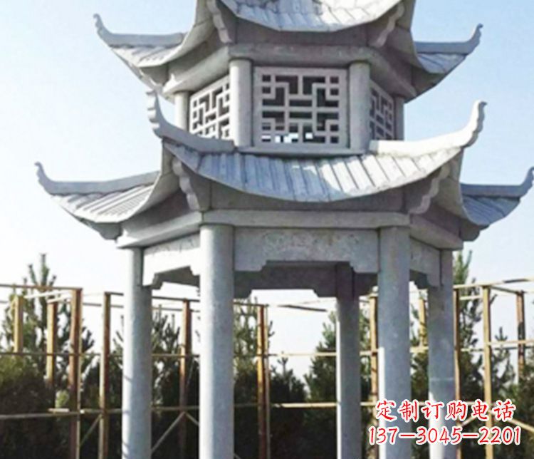 苏州双层仿古石凉亭石雕_2