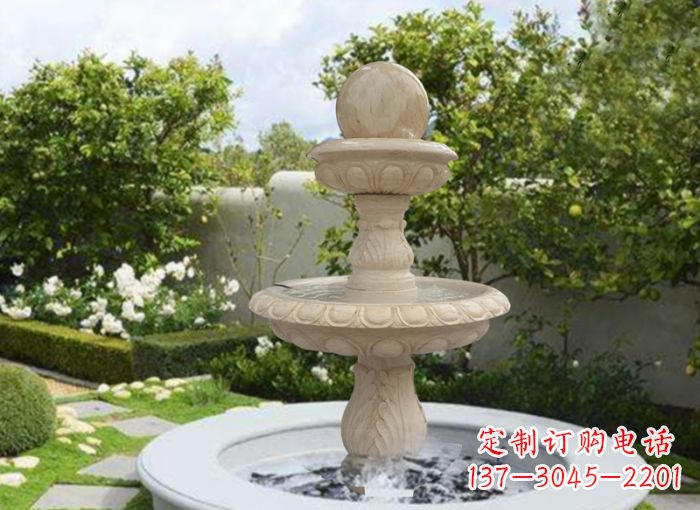 苏州双层风水球喷泉别墅石雕