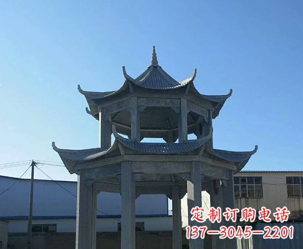 苏州双层仿古石凉亭石雕_1