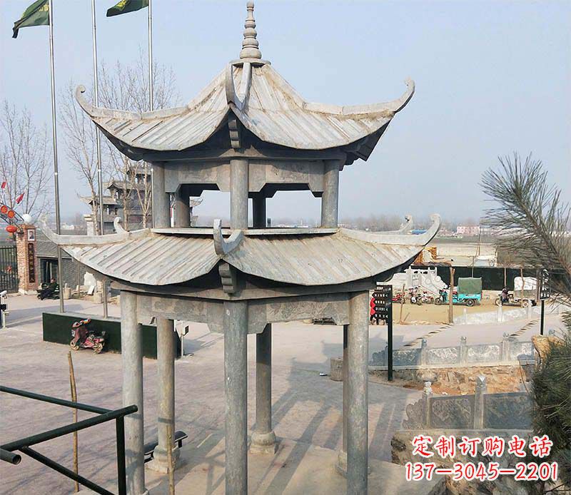 苏州双层户外凉亭石雕