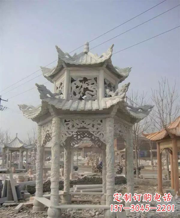 苏州双层凉亭石雕