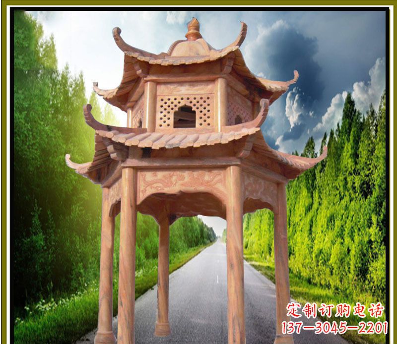 苏州双层凉亭园林石雕