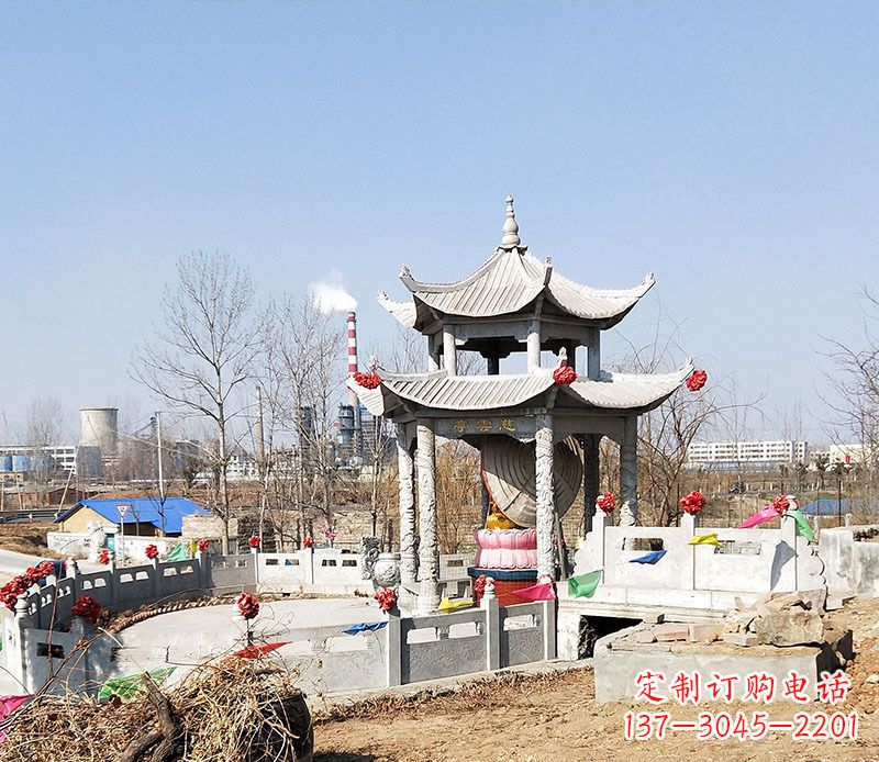 苏州双层石凉亭石雕 (2)